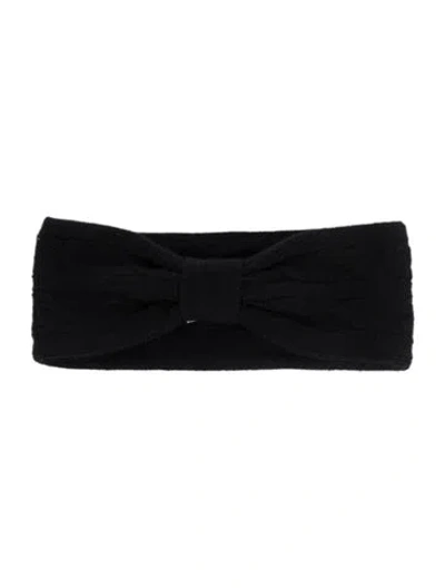 Pre-owned Portolano Cashmere Knit Headband In Black