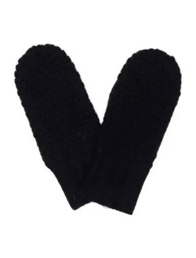 Pre-owned Portolano Cashmere Knit Mittens W/tags In Black