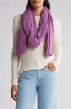 Portolano Cashmere Knit Wrap Scarf In Bora Bora Purpl