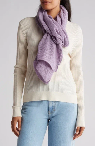 Portolano Cashmere Knit Wrap Scarf In Purple