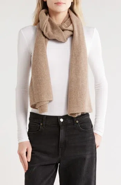 Portolano Cashmere Knit Wrap Scarf In Neutral