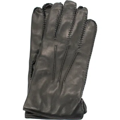 Portolano Cashmere Lined Handsewn Corded Gloves In Black