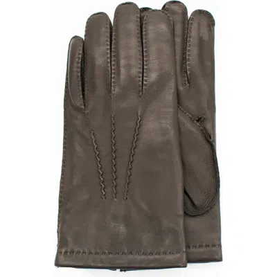 Portolano Cashmere Lined Handsewn Corded Gloves In Brown
