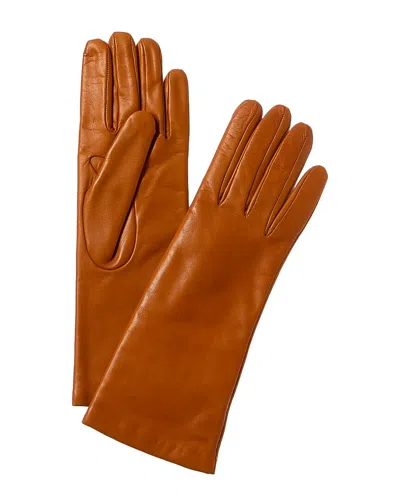Portolano Cashmere-lined Leather Glove In Orange
