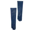 Portolano Cashmere Lined Leather Gloves In Blue