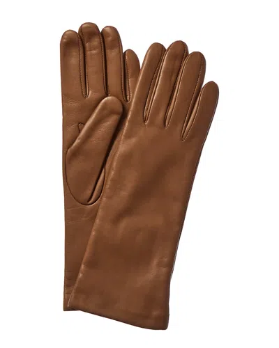 Portolano Cashmere-lined Leather Gloves In Brown