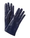 Portolano Cashmere-lined Leather Gloves In Blue