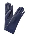 Portolano Cashmere-lined Leather Gloves In Blue