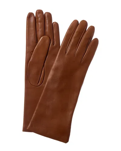 Portolano Cashmere-lined Leather Gloves In Brown