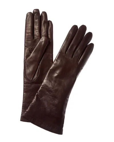 Portolano Cashmere-lined Leather Gloves In Brown