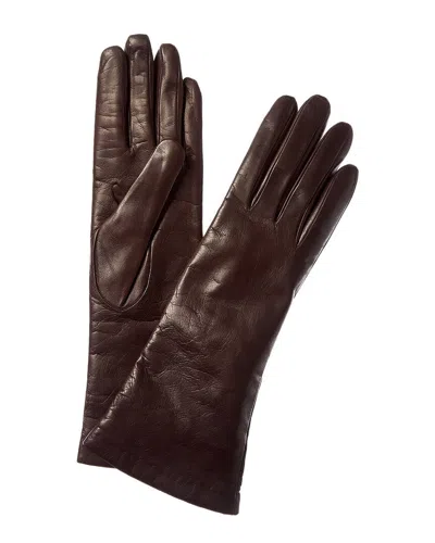Portolano Cashmere-lined Leather Gloves In Brown