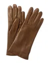Portolano Cashmere-lined Leather Gloves In Brown