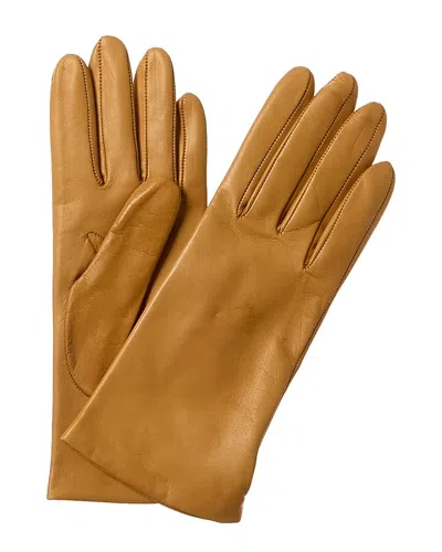Portolano Cashmere-lined Leather Gloves In Brown