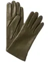 Portolano Cashmere-lined Leather Gloves In Green
