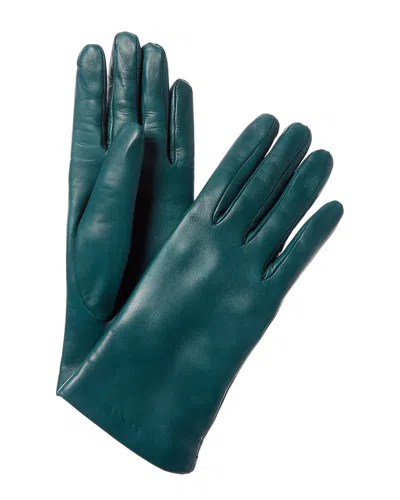 Portolano Cashmere-lined Leather Gloves In Green