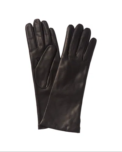 Portolano Cashmere-lined Long Leather Gloves In Grey