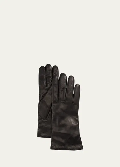 Portolano Cashmere-lined Napa Leather Gloves In Black