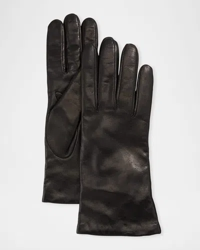 Portolano Cashmere-lined Napa Leather Gloves In Black