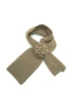 Portolano Cashmere Loop Scarf With Flower In Brown