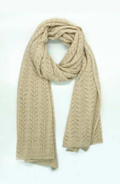 Portolano Cashmere Openwork Wrap In Brown