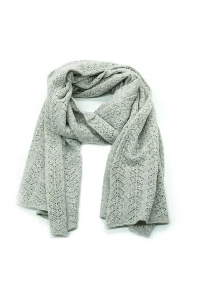 Portolano Cashmere Openwork Wrap In Gray