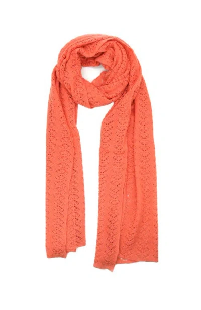 Portolano Cashmere Openwork Wrap In Orange