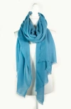 Portolano Cashmere Pashmina Wrap With Fringes In Blue