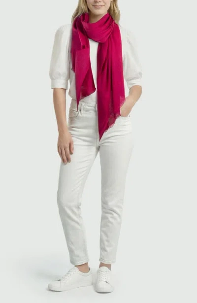 Portolano Cashmere Pashmina Wrap With Fringes In Red