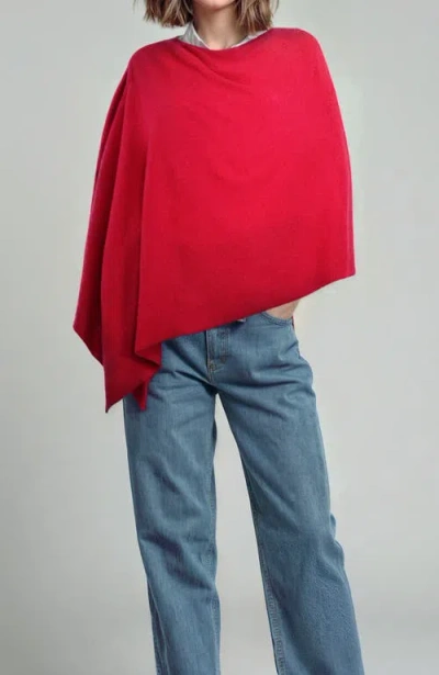Portolano Cashmere Poncho In Red