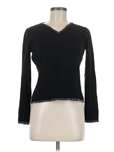 Pre-owned Portolano Cashmere Pullover Sweater In Black