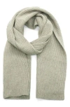 Portolano Cashmere Rib Scarf In Green