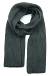 Portolano Cashmere Rib Scarf In Gray