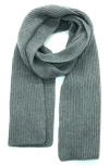 Portolano Cashmere Rib Scarf In Gray