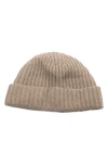 Portolano Cashmere Ribbed Cuffed Beanie In Rust
