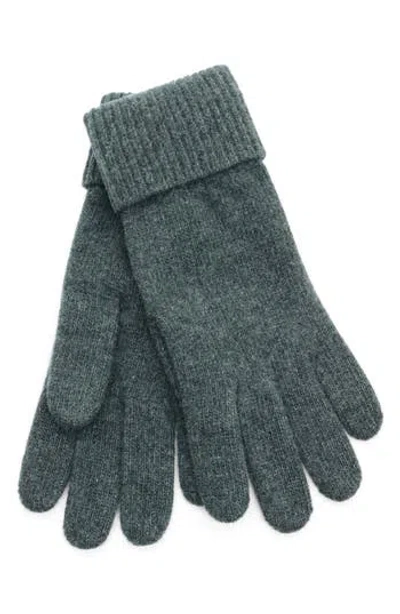 Portolano Cashmere Ribbed Gloves In Gray