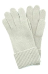 Portolano Cashmere Ribbed Gloves In Herrings