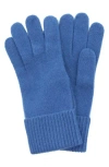 Portolano Cashmere Ribbed Gloves In Winter Blue