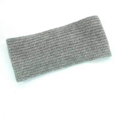 Portolano Cashmere Ribbed Headband In Gray