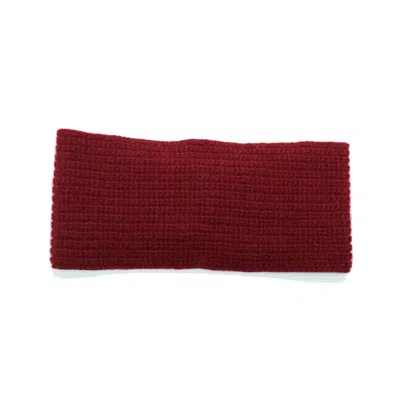 Portolano Cashmere Ribbed Headband In Red