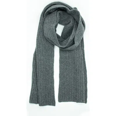 Portolano Cashmere Ribbed Scarf In Green