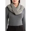 Portolano Cashmere Ribbed Wrap Scarf In Gray