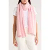 Portolano Cashmere Ribbed Wrap Scarf In Pink
