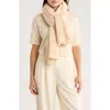Portolano Cashmere Ribbed Wrap Scarf In Neutral