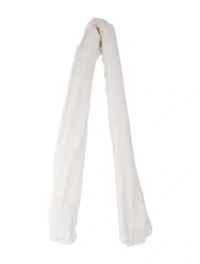 Pre-owned Portolano Cashmere Scarf In White