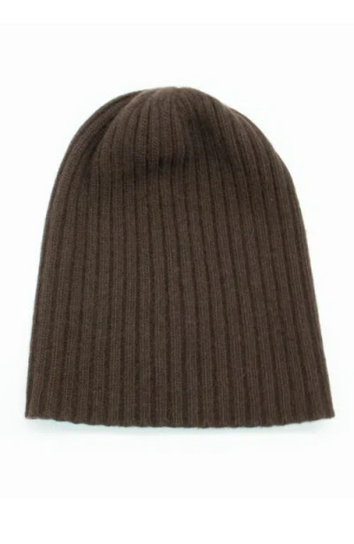 Portolano Cashmere Slouchy Hat In Brown