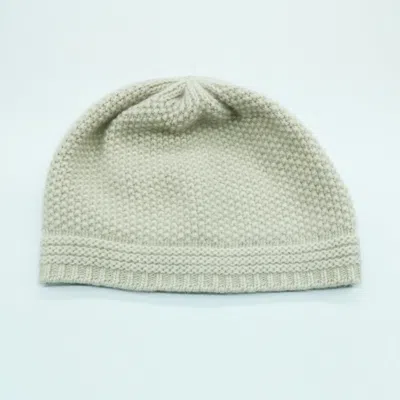 Portolano Cashmere Stitched Beanie In Beige