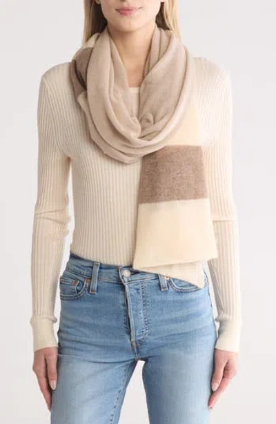 Portolano Cashmere Stripe Scarf In Neutral