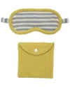 Portolano Cashmere Striped Eyemasks With Pouch In Yellow
