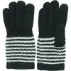 Portolano Cashmere Striped Gloves In Black