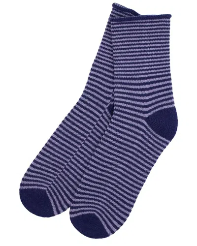 Portolano Cashmere Striped Socks In Blue